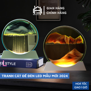 Tranh cát đèn led mẫu mới nhất 2024, tranh cát chảy chuyển động HSON có đèn led decor trang trí làm quà tặng cao cấp