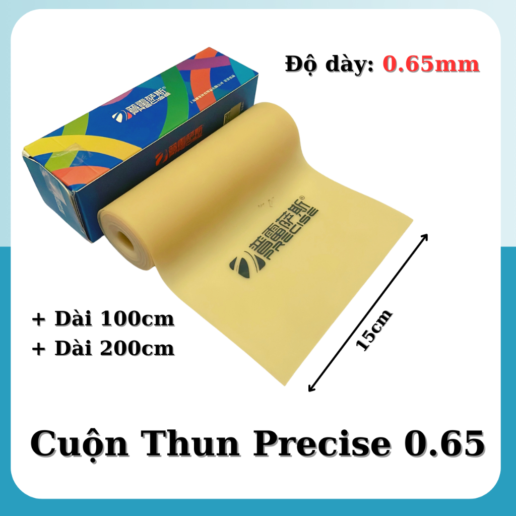Hộp Mét Dây Thun Cuộn Precise CHƯA CẮT Màu Trắng 0.65mm