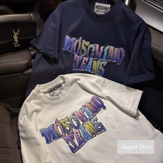 Áo Phông Moschino Thun Cộc Tay Đính Đá Bling Form Rộng Giấu Quần Trùm Mông Freesize