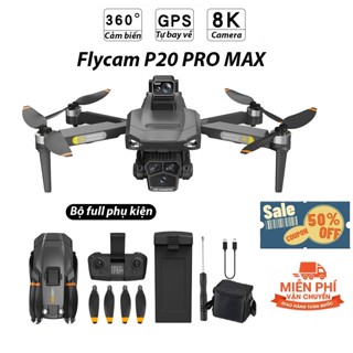 Flycam GPS tự động bay về P20 PRO MAX, Máy bay điều khiển từ xa có cảm biến chống va chạm, Plycam pin 3500mah bay 35P