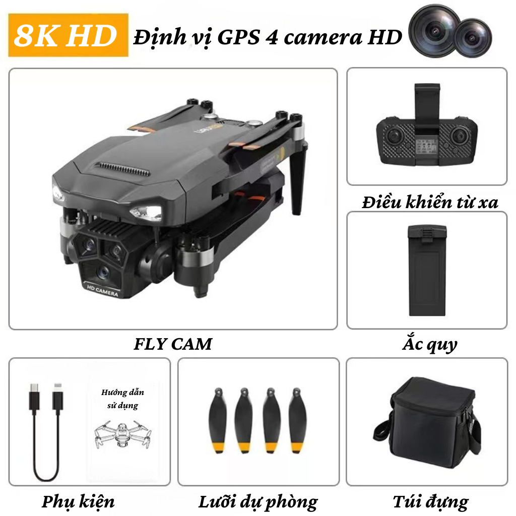 Flycam GPS tự động bay về P20 PRO MAX, Máy bay điều khiển từ xa có cảm biến chống va chạm, Plycam pin 3500mah bay 35P | BigBuy360 - bigbuy360.vn