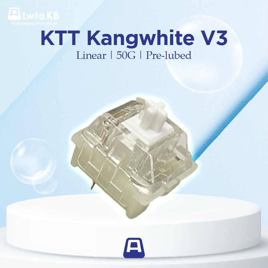 Kang White V3 | Switch KTT Kang White V3 Linear | 60G | Pre Lube | 3 Pin dùng cho bàn phím cơ