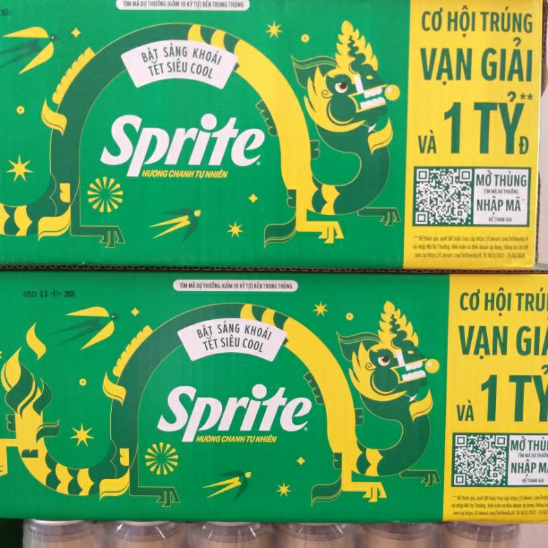 Nước ngọt Sprite 330ml x 24 lon