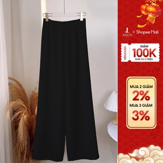 Quần áo dài lụa đen ống suông, quần áo dài cách tân thương hiệu IFY DESIGN - QU0024