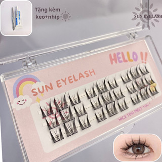 Mi giả tách sợi (tặng kèm keo,nhíp) C15 mi tự nối tại nhà tạo hiệu ứng mất ướt