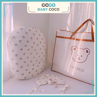 Túi đựng vải hình gấu có quai xách, đựng gối chống trào, chặn đệm,  size 84*69cm