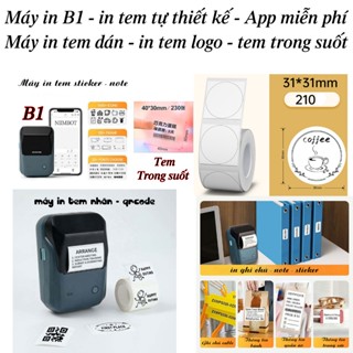 Máy in tem nhãn mini BLUETOOTH bằng ĐT app Niimbot B1 - in ghi chú note - in tem giá sản phẩm trên ĐT hoặc máy tính