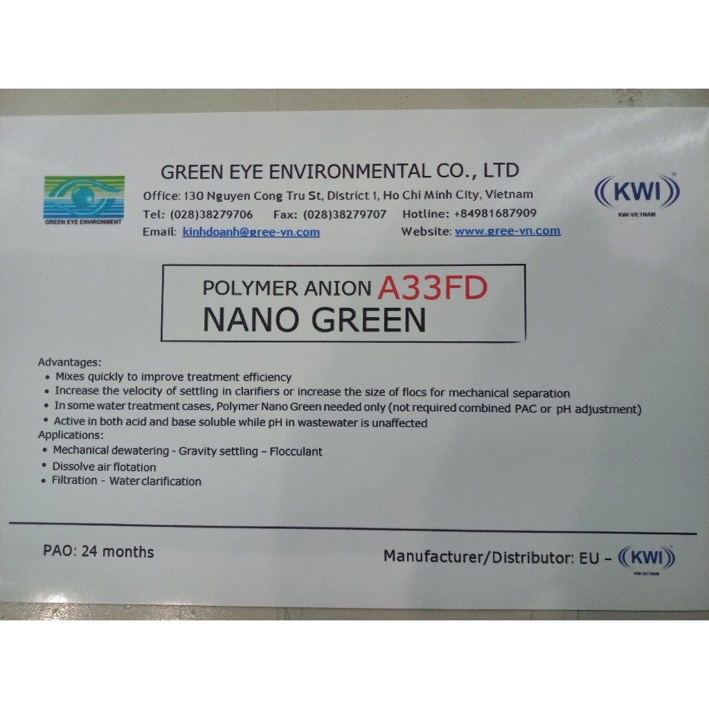 POLYMER NANO GREEN ANION A33FD- 25kg