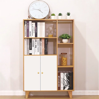 Kệ Sách Nhiều Ngăn Kèm Tủ FREE SHIP Tủ Sách 2 Cánh Đa Năng Có Chân Gỗ Tự Nhiên
