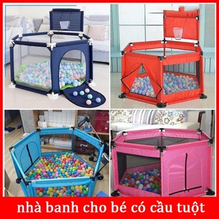 Quây bóng, nhà bóng cho bé hình chữ nhật Nhà bóng cho bé, Quây bóng lều chơi bóng cho bé khung inox - 100 BÓNG