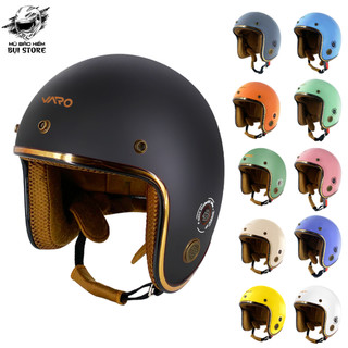 Mũ bảo hiểm 3/4 VARO chính hãng - Thông gió viền đồng cao cấp