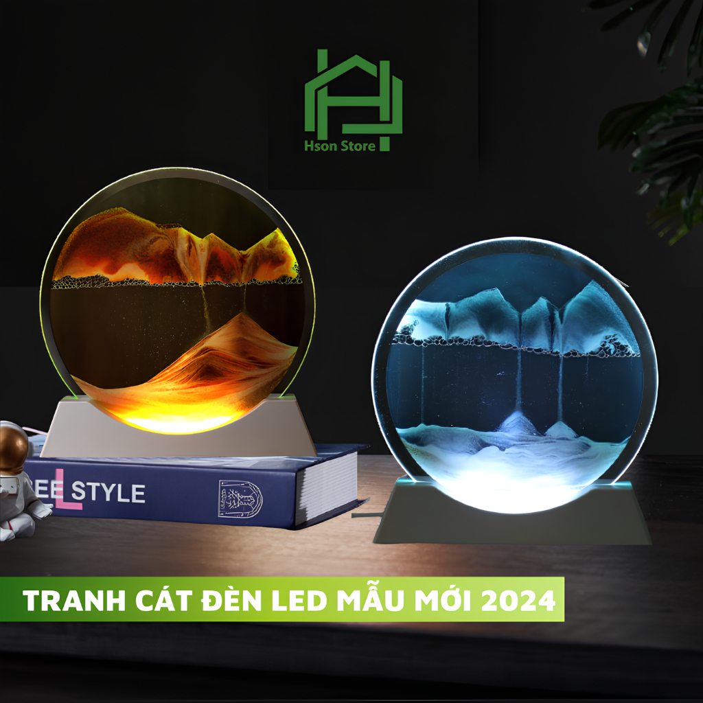 Tranh cát đèn led mẫu mới nhất 2024, tranh cát HSON chuyển động 3D có đèn led decor trang trí làm qu