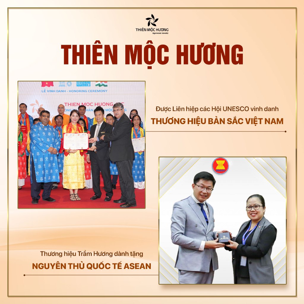 Vòng tay trầm hương tự nhiên tròn đơn tốc Việt Nam THIÊN MỘC HƯƠNG thành công, giàu sang, thuận lợi 12-14 năm tích trầm