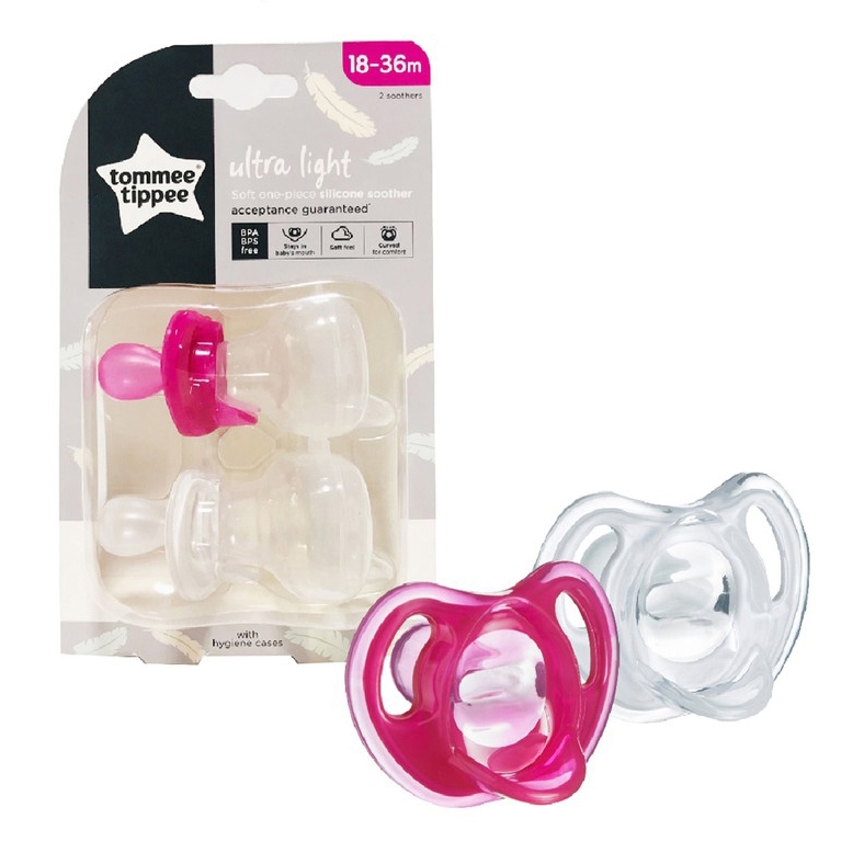 Ty Ngậm Silicon Siêu Nhẹ Tommee Tippee Ultra Light Cho Bé 0-6, 6-18, 18-36 Tháng