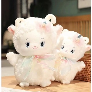 Cừu nhồi bông đeo túi cao cấp - gấu bông cừu lông xù