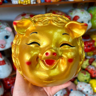 Heo đất tiết kiệm Heo Đồng Tiền bằng Thạch Cao Size Nhỏ  ( 17cm * 17cm) - thích hợp bỏ ống 1 đến 3 tháng