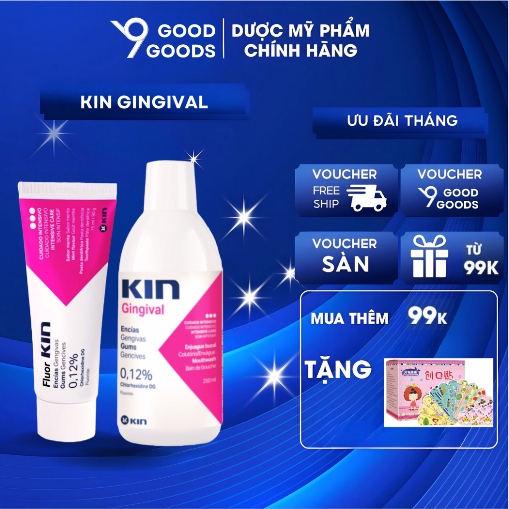 Kin Gingival Nước súc miệng KIN 250ml HOẶC Kem đánh răng KIN 75ml