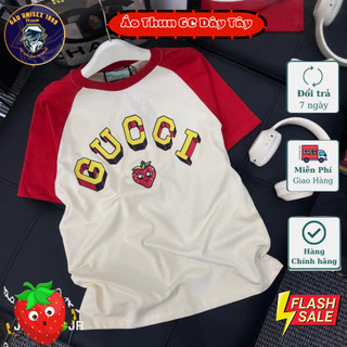 Áo thun gc trái dâu cổ tròn 💙 chất cotton 3158 dày dặn, thoáng mát, thể thao
