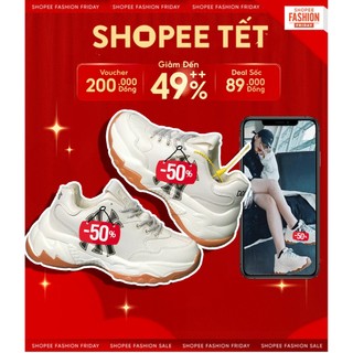 Giày Chunky Đế Tách Màu Nâu, NY hot trend nam nữ bản C.Cấp full phụ kiện