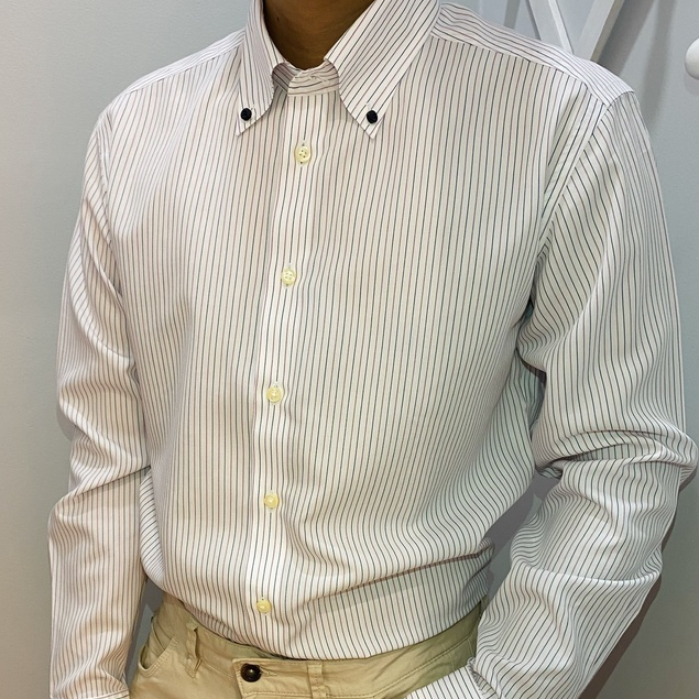 Áo Sơ Mi Nam Tay Dài CAMICISSIMA Trắng Sọc Nhiều Màu Form Slim Fit Dòng Non-iron - NISFWHIVS11085