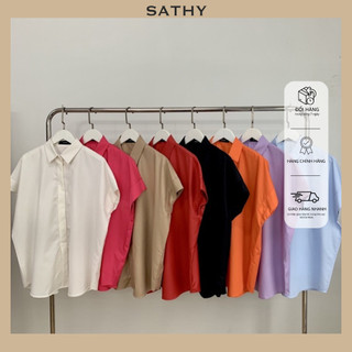 Áo sơ mi nữ, áo sơ mi nữ tay cánh dơi SATHY form rộng nhiều màu chất liệu kate cao cấp - DOLY SHIRT SM005