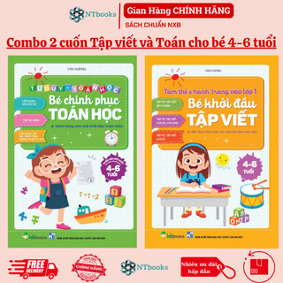 Combo 2 cuốn Bé khởi đầu tập viết và Bé chinh phục toán học