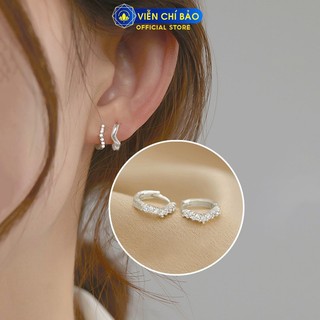Bông tai bạc nữ hình chữ V chất liệu bạc 925 - Viễn Chí Bảo B400177