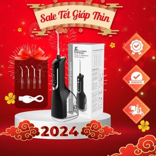 Máy tăm nước, máy tăm nước cầm tay có màn hình led 5 chế độ giúp làm sạch sâu răng miệng
