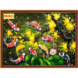 Tranh dán tường 3d  cửu ngư, tranh hoa sen và cá , tranh cá chép vải lụa dán tường gửi cùng keo dán