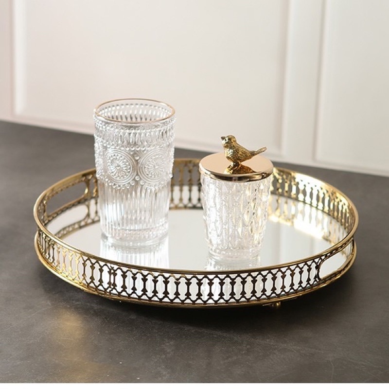 Khay gương Decor phong cách Bắc Âu, Khay trang trí, đựng hoa quả để bàn phòng khách siêu xinh mẫu mới