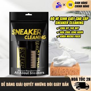  Bộ vệ sinh giày Sneaker Cleaning 3 món cao cấp kèm bàn chải khăn lau dùng được cả da lộn 