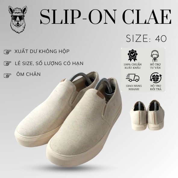 GIÀY SLIP-ON NAM CLAE SIZE 40 từ tổng kho xuất dư TP HCM