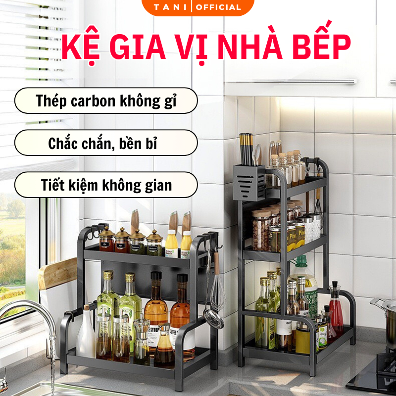 Kệ Gia Vị Tani Để Bàn Nhà Bếp Đa Năng Chất Liệu Cao Cấp Chống Gỉ