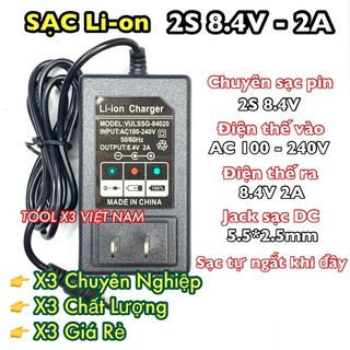 [2S - 1D] Sạc Li-on 2S 8.4V 2A có đèn báo đầy (ToolVN)