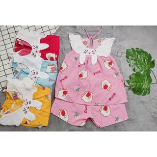 Bộ lụa cổ viền phối nơ bé