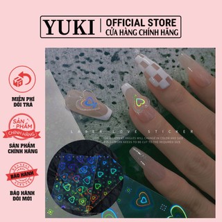 Tim galaxi 7 màu stiker tim ẩn lấp lánh 7 màu cực xinh ẩn gel cực sáng lấp lánh