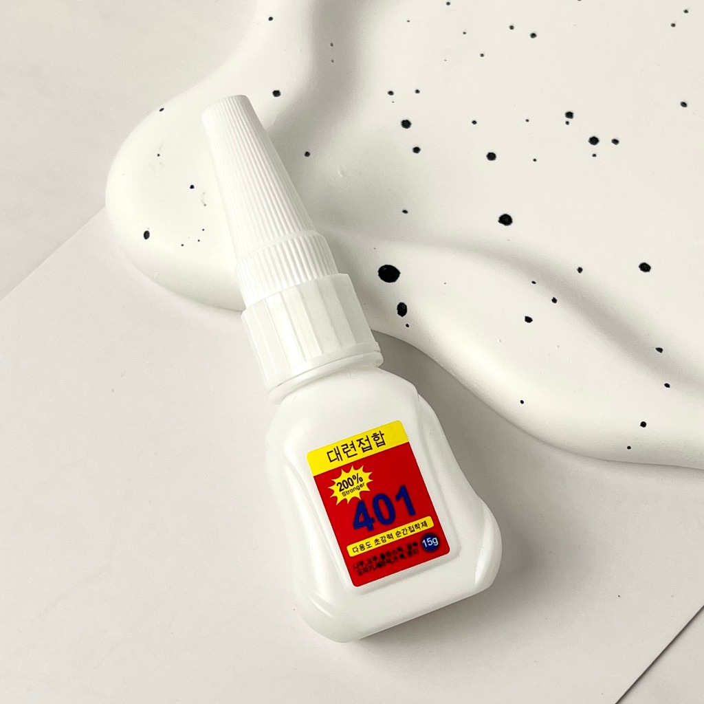 Keo 401 gắn móng phiên bản mới nhất chắc hơn 200% chai màu trắng dung tích 15ml