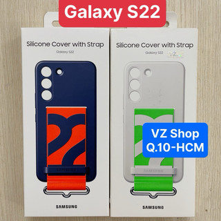 New fullbox-Ốp lưng Silicone Cover With Strap cho điện thoại Samsung Galaxy S22 nhỏ