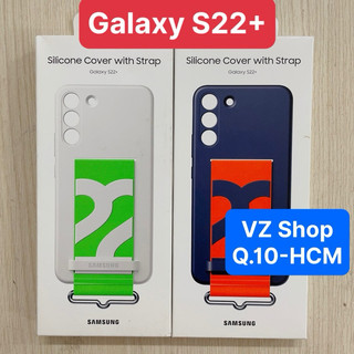 New fullbox-Ốp lưng Silicone Cover With Strap cho điện thoại Samsung Galaxy S22+/ S22 Plus