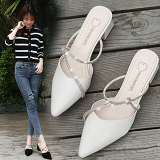 Giày cao gót đế vuông 5P, Sandal cao gót sapo dây kim tuyến chuẩn size 3 màu trắng, kem, đen mã TD306