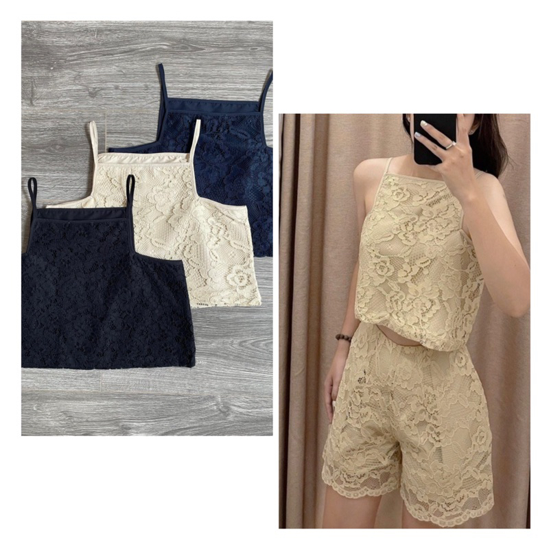 Áo dây croptop ren