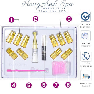 Bộ Thuốc Uốn Mi Phủ Đen Collagen 6D BAISIDAI , Thuốc Uôn Mi GOLD