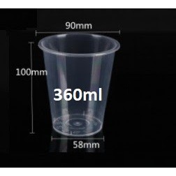 1 cây/ 50 ly nhựa 360ml, uống sinh tố, nước ép ly pet, pp
