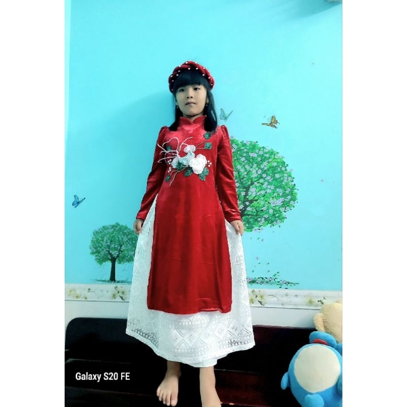 Sét áo dài nhung bé gái