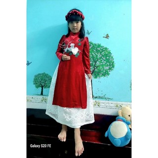 Sét áo dài nhung bé gái