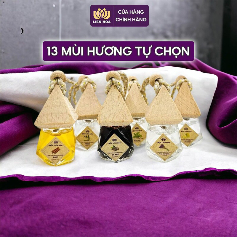 Tinh dầu thiên nhiên Liên Hoa treo xe 9ml, 13 mùi organic tự chọn giúp thơm phòng, khử mùi xe ô tô,... | BigBuy360 - bigbuy360.vn
