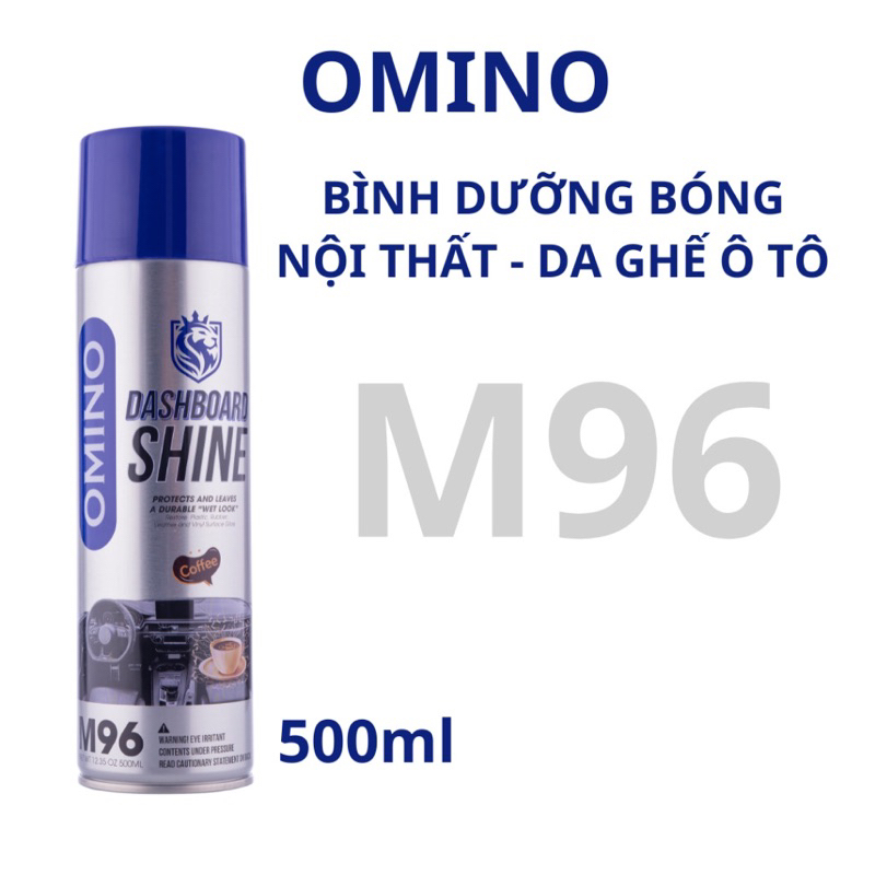 Xịt Dưỡng Bóng Nội Thất, Ghế Da Ô Tô Hương Cafe OMINO M96 500ml - Chính Hãng Omino Vietnam
