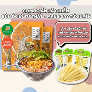  Bún Ốc Lý Tử Thất Liễu Châu Chua Cay 335g - Măng Trúc Cay YuYu Đặc Sản Tứ Xuyên 100g