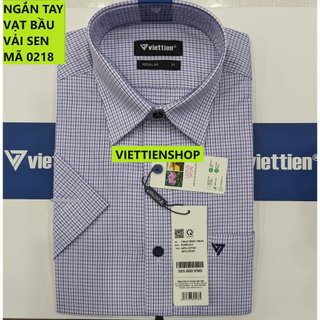 Áo sơ mi việt tiến ngắn tay vải sen ca rô
