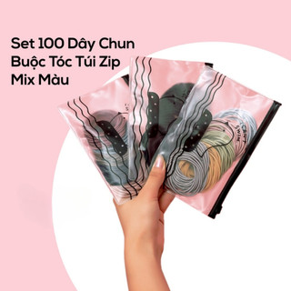 Dây buộc tóc mix nhiều màu set 100 chiếc
